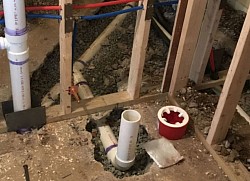 Basement bathroom ground work.